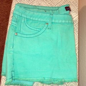 Super Cute Plus Size Jean Cutoffs in Mint